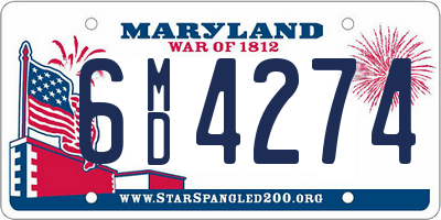 MD license plate 6MD4274