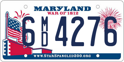 MD license plate 6MD4276