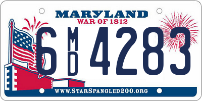 MD license plate 6MD4283