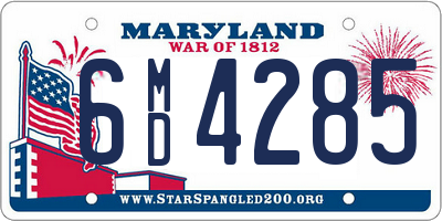 MD license plate 6MD4285