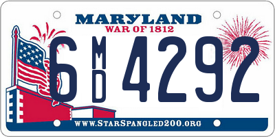 MD license plate 6MD4292