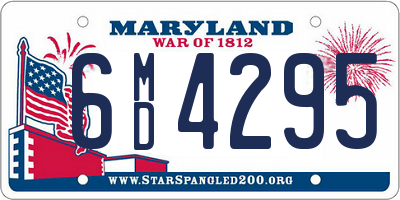 MD license plate 6MD4295