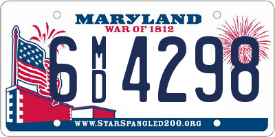 MD license plate 6MD4298