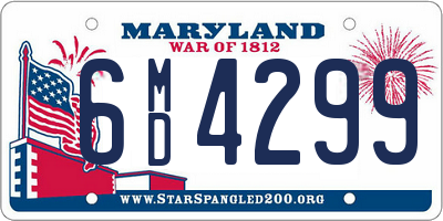 MD license plate 6MD4299