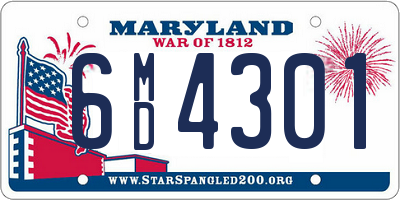 MD license plate 6MD4301