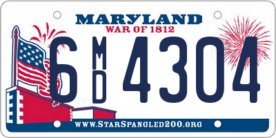 MD license plate 6MD4304