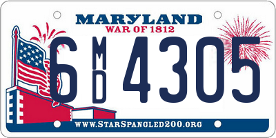 MD license plate 6MD4305