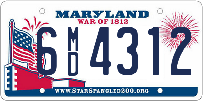 MD license plate 6MD4312
