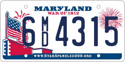 MD license plate 6MD4315
