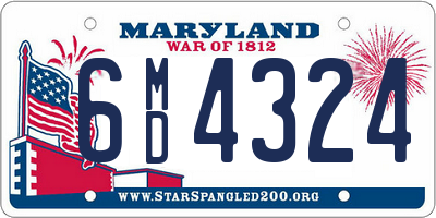 MD license plate 6MD4324