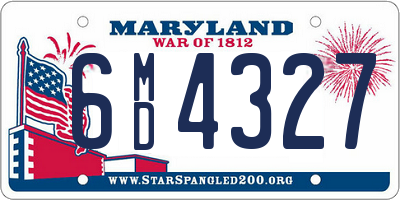 MD license plate 6MD4327