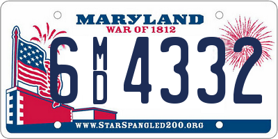 MD license plate 6MD4332