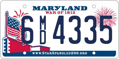 MD license plate 6MD4335