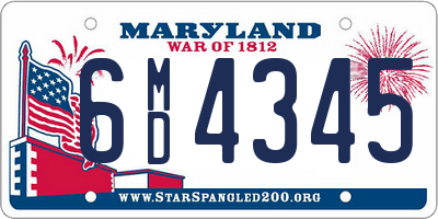 MD license plate 6MD4345
