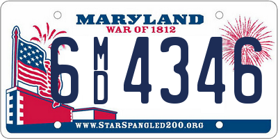 MD license plate 6MD4346