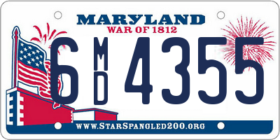 MD license plate 6MD4355