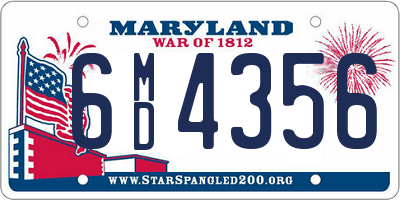 MD license plate 6MD4356