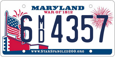 MD license plate 6MD4357