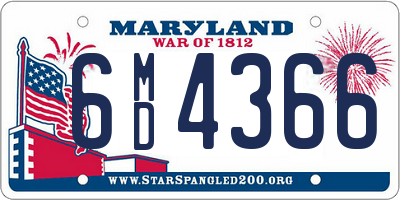 MD license plate 6MD4366