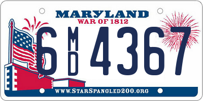 MD license plate 6MD4367