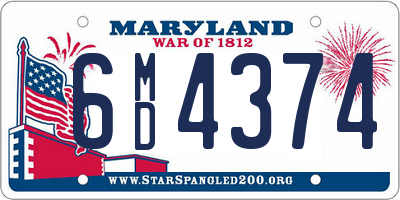 MD license plate 6MD4374