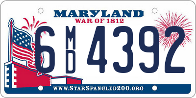 MD license plate 6MD4392