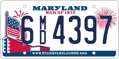 MD license plate 6MD4397