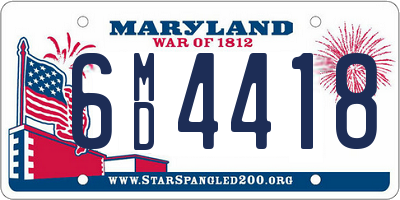 MD license plate 6MD4418