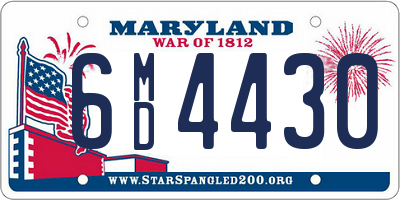 MD license plate 6MD4430