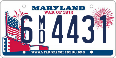 MD license plate 6MD4431