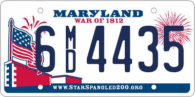 MD license plate 6MD4435