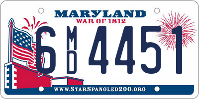 MD license plate 6MD4451