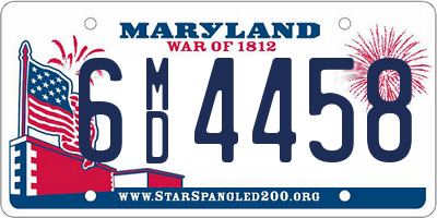 MD license plate 6MD4458