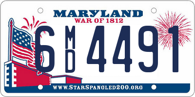 MD license plate 6MD4491