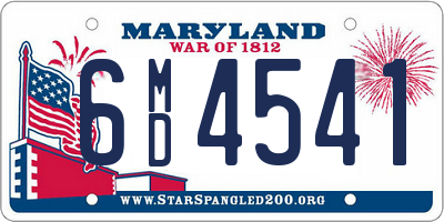 MD license plate 6MD4541