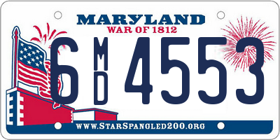 MD license plate 6MD4553