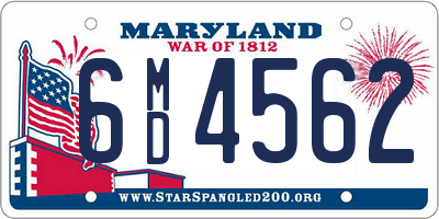 MD license plate 6MD4562