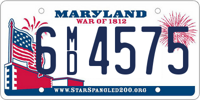 MD license plate 6MD4575