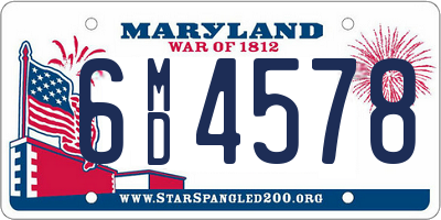 MD license plate 6MD4578