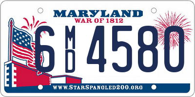 MD license plate 6MD4580