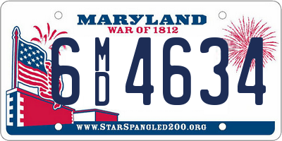 MD license plate 6MD4634