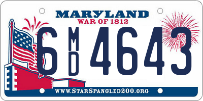 MD license plate 6MD4643