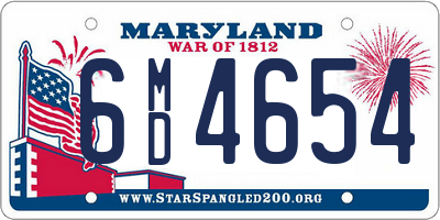 MD license plate 6MD4654