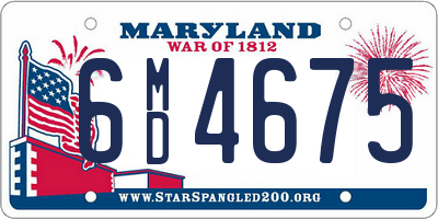 MD license plate 6MD4675