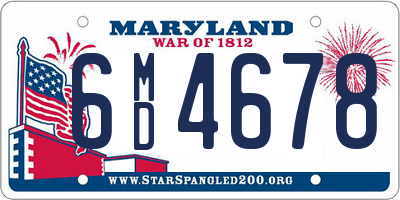 MD license plate 6MD4678