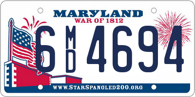 MD license plate 6MD4694