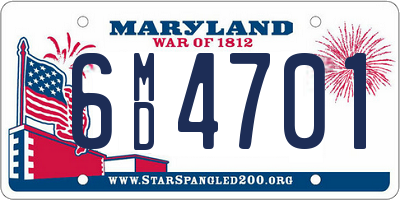MD license plate 6MD4701