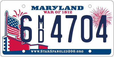 MD license plate 6MD4704