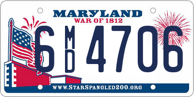 MD license plate 6MD4706