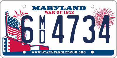 MD license plate 6MD4734